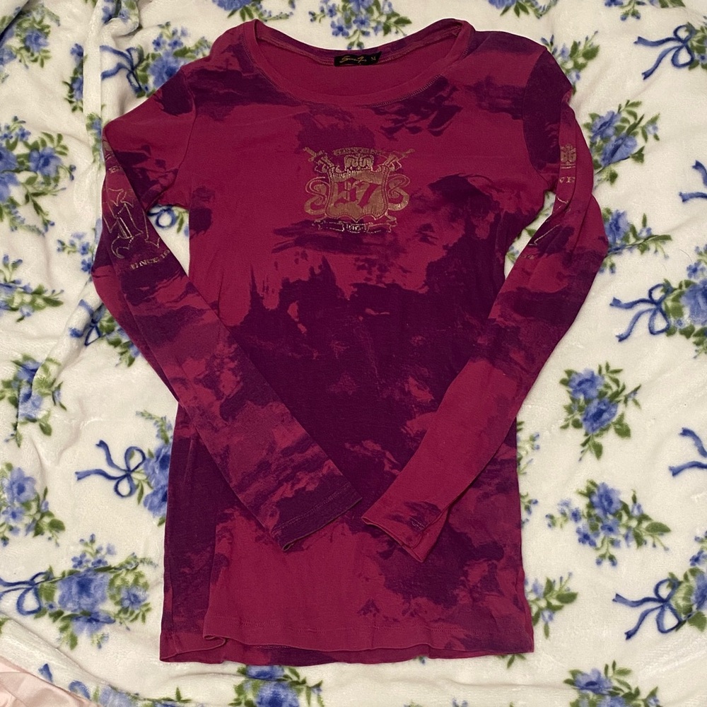 Stylish Vintage Seven7 Women's Pink Long Sleeve Top